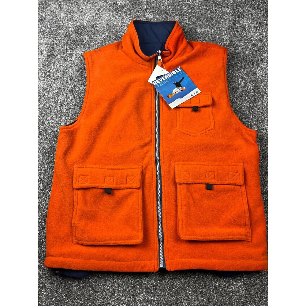 JC Penney Vest Mens Large Vintage 1985 Reversible Hunting Jacket Orange and Blue